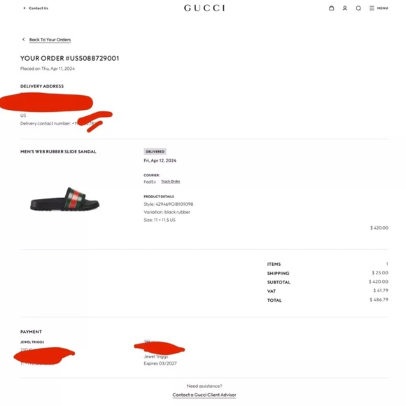 Gucci Slides Men Size 11 (11.5) main image 2